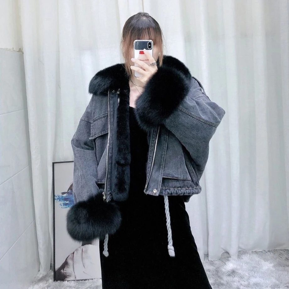 Make winter han edition loose thickening heavy hair plush bladder led cowboy parties overcome female cotton short coat | Женская одежда