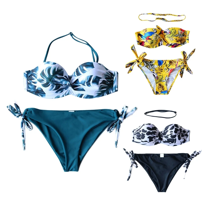 Women Sexy Push Up Printed Bikini 2 Pieces Set Female Strapless Bra Thong Swimsuit Bathing Suit Beachwear Swimwear
Women Sexy Push Up Printed Bikini 2 Pieces Set Female Strapless Bra Thong Swimsuit Bathing Suit Beachwear Swimwear