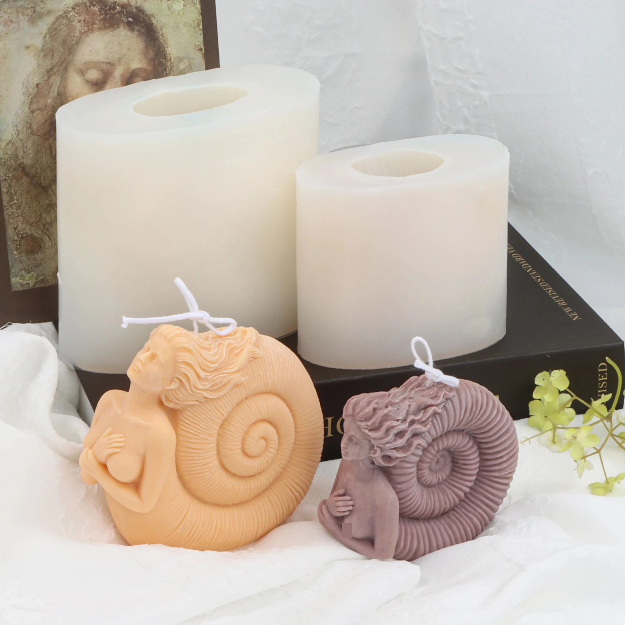 

Conch Girl Candle Silicone Mold for Handmade Desktop Decoration Gypsum Epoxy Resin Aromatherapy Candle Silicone Mould