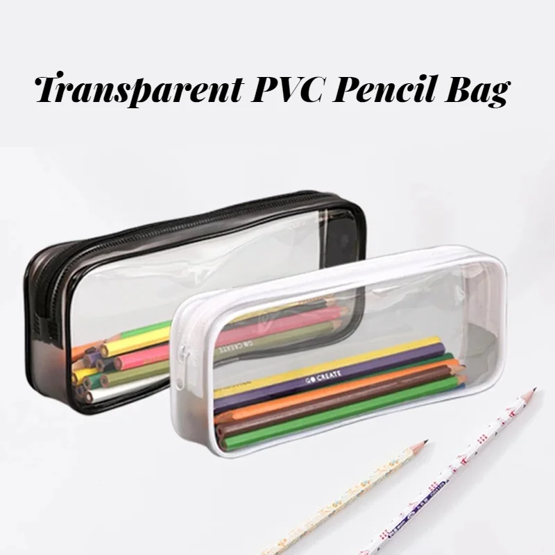 Transparent Large Capacity Pencil Bag Soft PVC Office Stationary Bag New Simple Fashion Waterproof Creative Student Pencil Bag 
Transparent Large Capacity Pencil Bag Soft PVC Office Stationary Bag New Simple Fashion Waterproof Creative Student Pencil Bag
