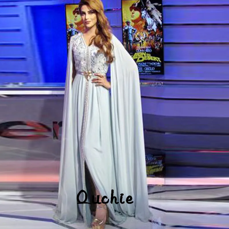 With Jacket Moroccan Kaftan Evening Dresses Lace Beaded Sashes Sky Blue Arabic Muslim Special Occasion Formal Party Gown
With Jacket Moroccan Kaftan Evening Dresses Lace Beaded Sashes Sky Blue Arabic Muslim Special Occasion Formal Party Gown