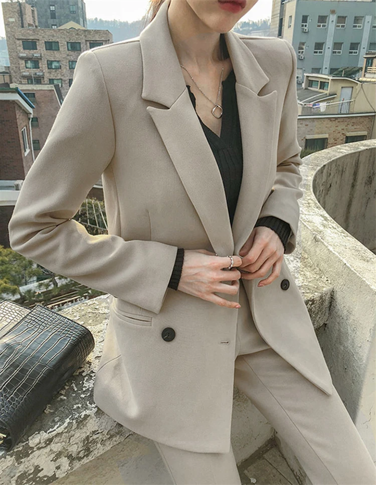 2021 Autumn Winter Normcore Solid Double Breasted Women Sets Turndown Collar Button Full Pockets Lady Sets
2021 Autumn Winter Normcore Solid Double Breasted Women Sets Turndown Collar Button Full Pockets Lady Sets