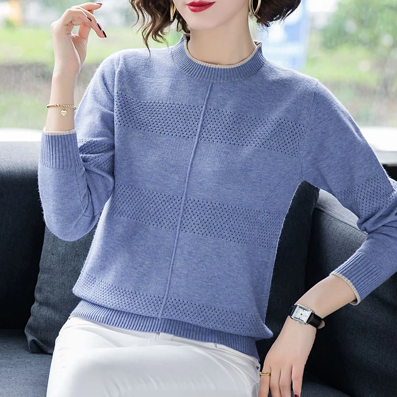 female half High neck long sleeve sweater Women fashion 2021 autumn winter Comfortable warm Knitted sweaters 0303-264
female half High neck long sleeve sweater Women fashion 2021 autumn winter Comfortable warm Knitted sweaters 0303-264