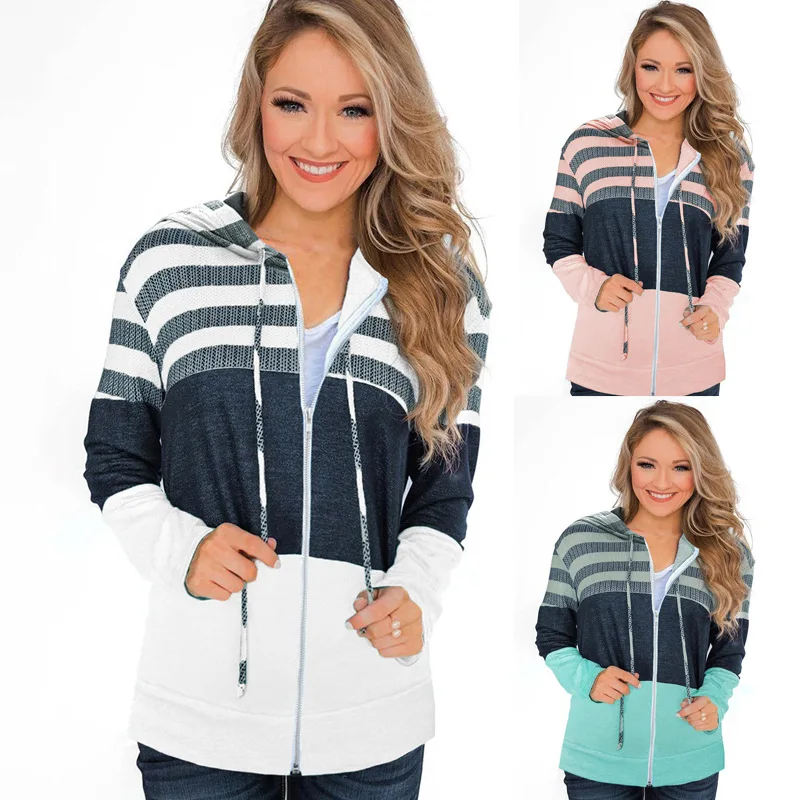 2020 Autumn and Winter Hoodie with Drawstrings European and American Loose Long-Sleeved Zipper Contrasting Color Jacket
2020 Autumn and Winter Hoodie with Drawstrings European and American Loose Long-Sleeved Zipper Contrasting Color Jacket