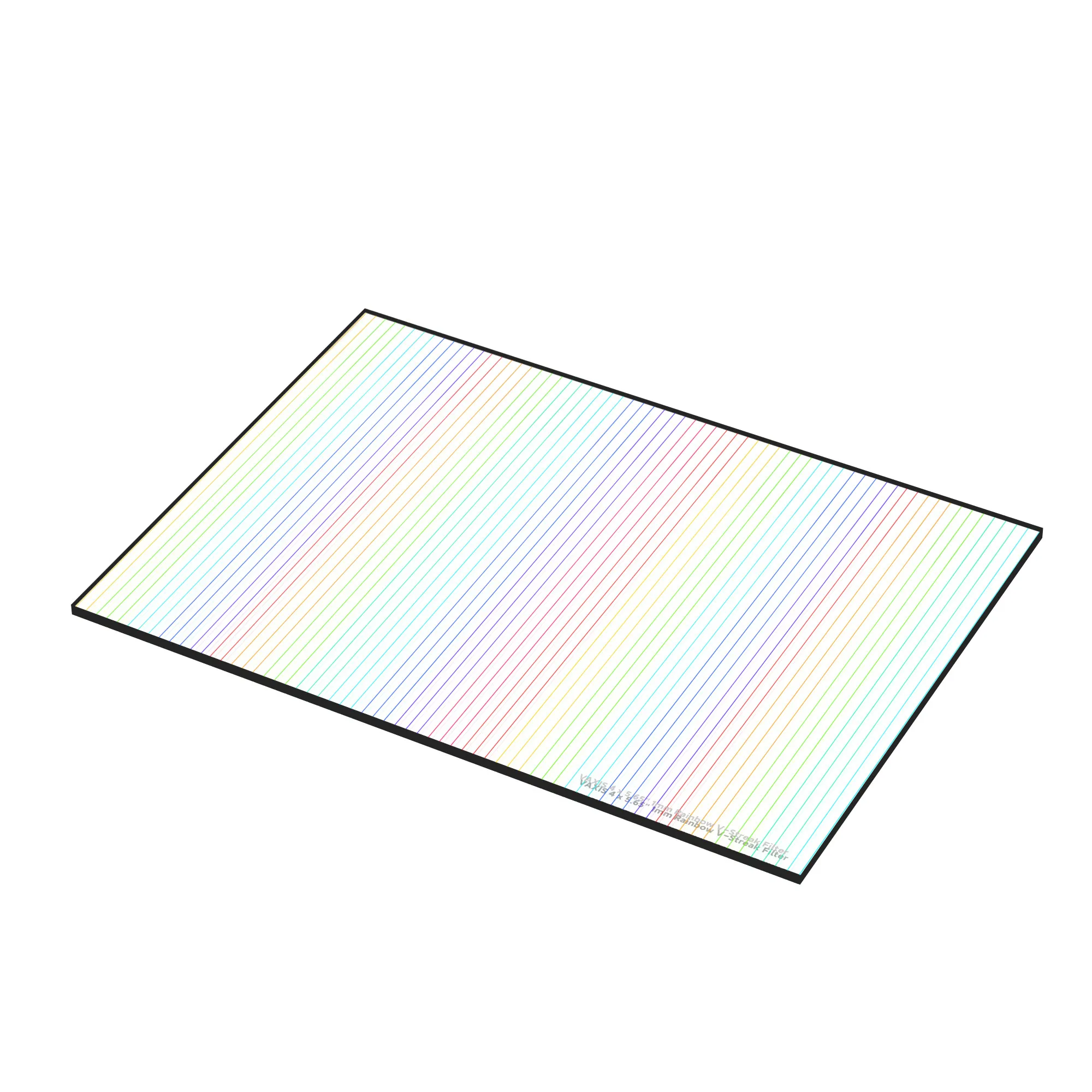 

VAXIS VFX 4x5.65" 1, 2, 3 mm Rainbow V-Streak Filter Constructed From Water White Glass For optical clarity