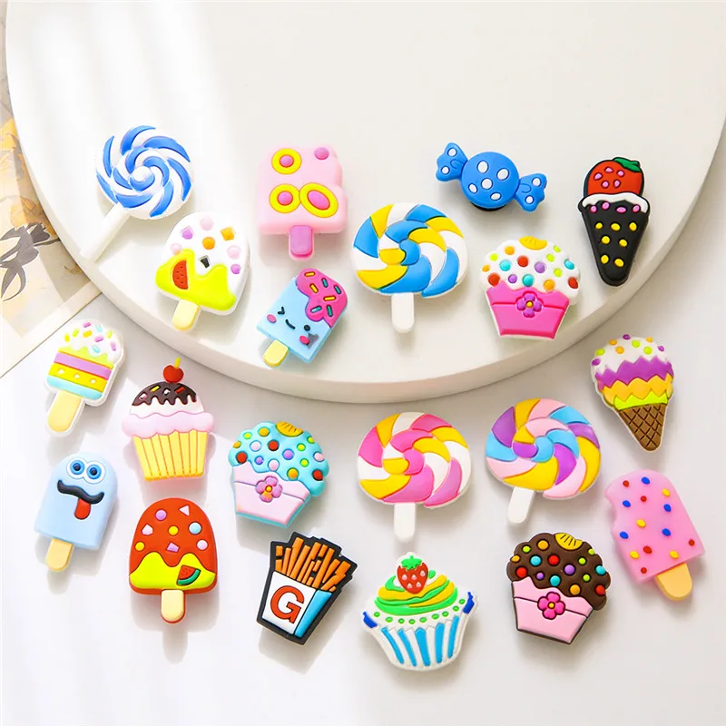 20pcs/pack Mixed Ice Cream Lollipop Silicone Shoe Charms Shoe Decoration Accessories Shoe Buckle For Kids Child Gift
20pcs/pack Mixed Ice Cream Lollipop Silicone Shoe Charms Shoe Decoration Accessories Shoe Buckle For Kids Child Gift