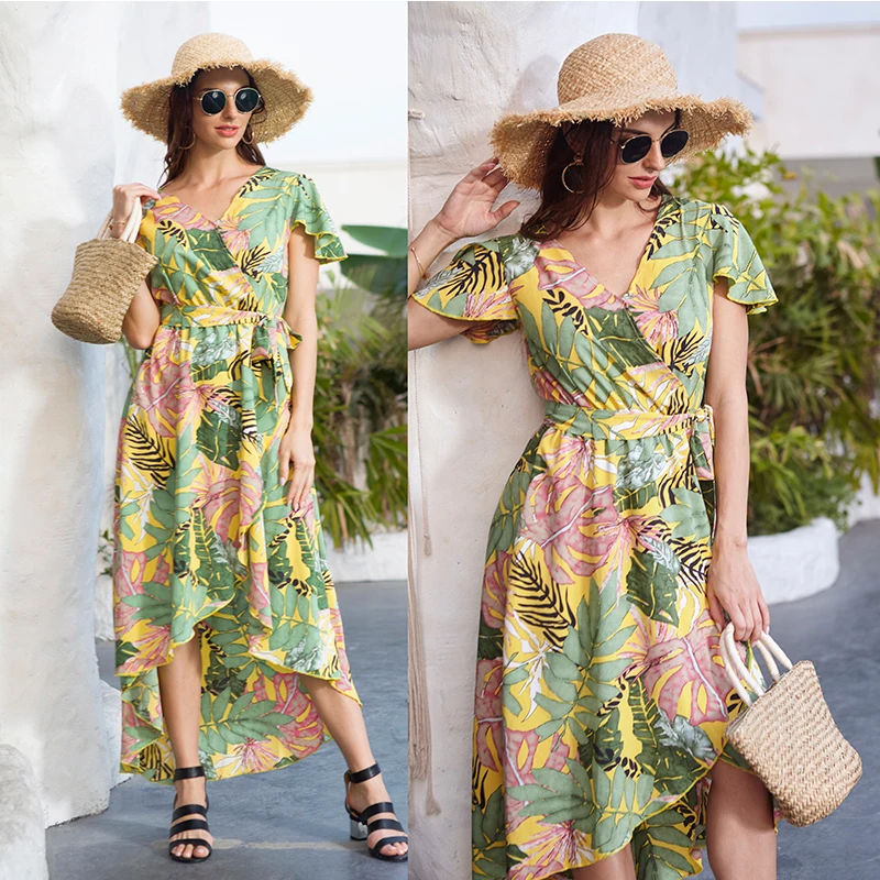 Pastoral Dress Long Summer European French Chiffon V-neck Lotus Leaf Harness Women's Slim Mid-Length Printed Mori Girl Dress
Pastoral Dress Long Summer European French Chiffon V-neck Lotus Leaf Harness Women's Slim Mid-Length Printed Mori Girl Dress