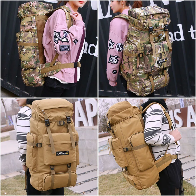 70 L Backpack Military Tactics High-Capacity Outdoor Mountaineering Bag Camouflage Waterproof Hiking Trekking Rucksack 6 Color
70 L Backpack Military Tactics High-Capacity Outdoor Mountaineering Bag Camouflage Waterproof Hiking Trekking Rucksack 6 Color
