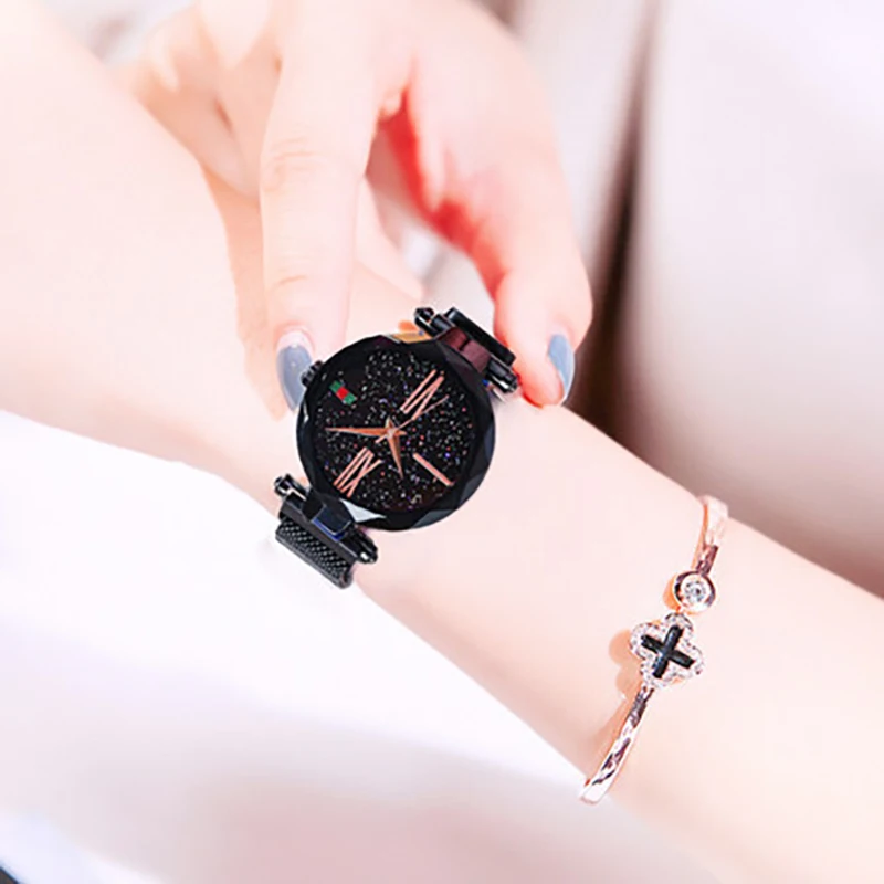 Fashion Explosion Style Magnetic Buckle Strap Starry Sky Watch Waterproof Quartz Ladies Watch 
Fashion Explosion Style Magnetic Buckle Strap Starry Sky Watch Waterproof Quartz Ladies Watch