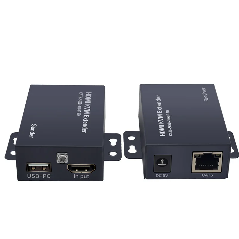 60M HDMI-compatible KVM Extender over Cat6 Ethernet cable 1080P@60Hz USB POE Audio Video Converter For PC TV Monitor | Электроника