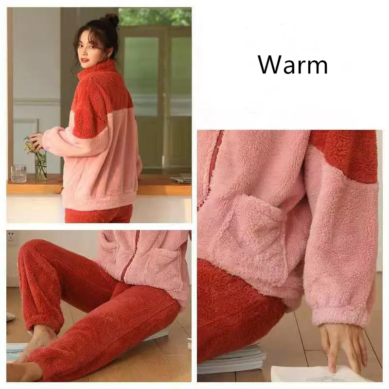 Winter Warm Flannel Pajamas Set For Women Coral Fleece Female Homewear Plus Size Pyjamas Home Clothing Pajama Home Wear
Winter Warm Flannel Pajamas Set For Women Coral Fleece Female Homewear Plus Size Pyjamas Home Clothing Pajama Home Wear