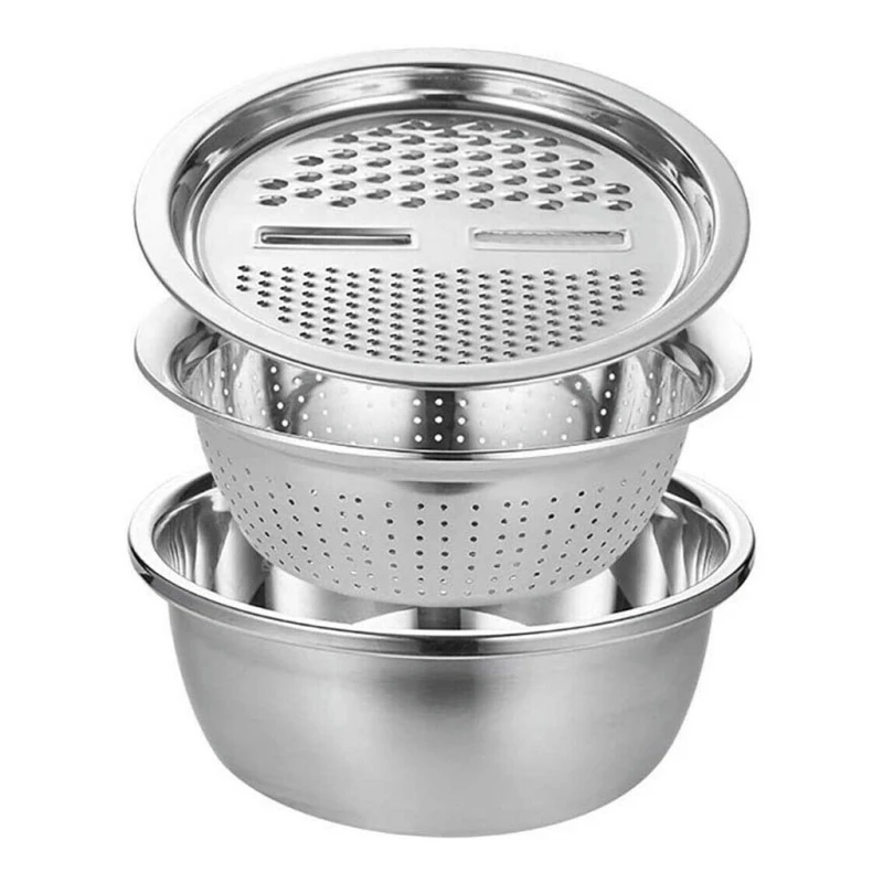 3pcs / Set Kitchen Graters Cheese Grating Utensils Rain Stainless Steel Basin Grid Or Washing Vegetable Fruit Salad Kitchen Tool
3pcs / Set Kitchen Graters Cheese Grating Utensils Rain Stainless Steel Basin Grid Or Washing Vegetable Fruit Salad Kitchen Tool