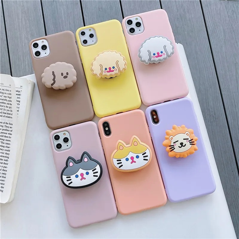Мягкий 3D чехол для телефона с мультяшными животными кошкой собакой iphone X XR XS 11 Pro Max