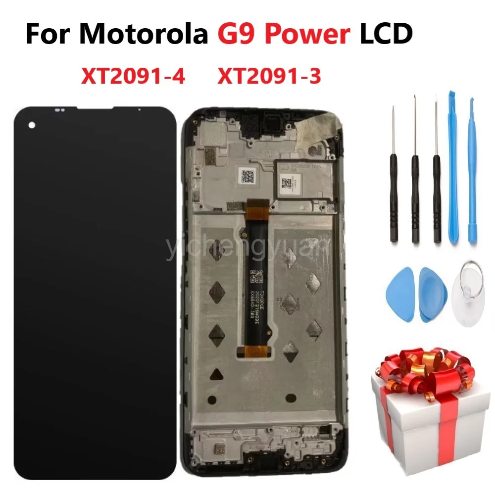 

Оригинальный дисплей для Motorola Moto G9 Power, ЖК-дисплей с сенсорным экраном и дигитайзером в сборе для Moto G9, внешний аккумулятор с рамкой
