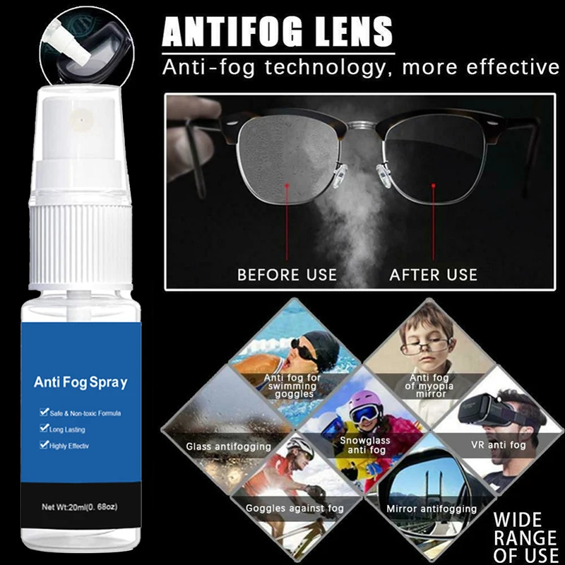 20ml Anti Fog Glass Spray Liquid Window For Glasses Lens Windshield Bathroom Mobile Phone Screen Goggles Long Lasting Defogger
20ml Anti Fog Glass Spray Liquid Window For Glasses Lens Windshield Bathroom Mobile Phone Screen Goggles Long Lasting Defogger