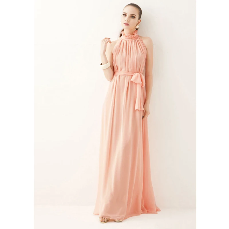Long Dresses Halter Neck Stand-Up Collar Chiffon Mopping Draw Back Dress Soild Colour Party Tunic Lace Ruffle Robes Vestidos
Long Dresses Halter Neck Stand-Up Collar Chiffon Mopping Draw Back Dress Soild Colour Party Tunic Lace Ruffle Robes Vestidos