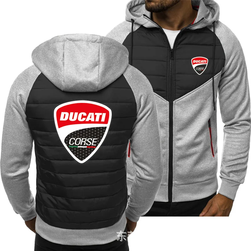 Ducati LOGO digital printing raglan hoodie sports plus fleece cardigan men's 
Ducati LOGO digital printing raglan hoodie sports plus fleece cardigan men's