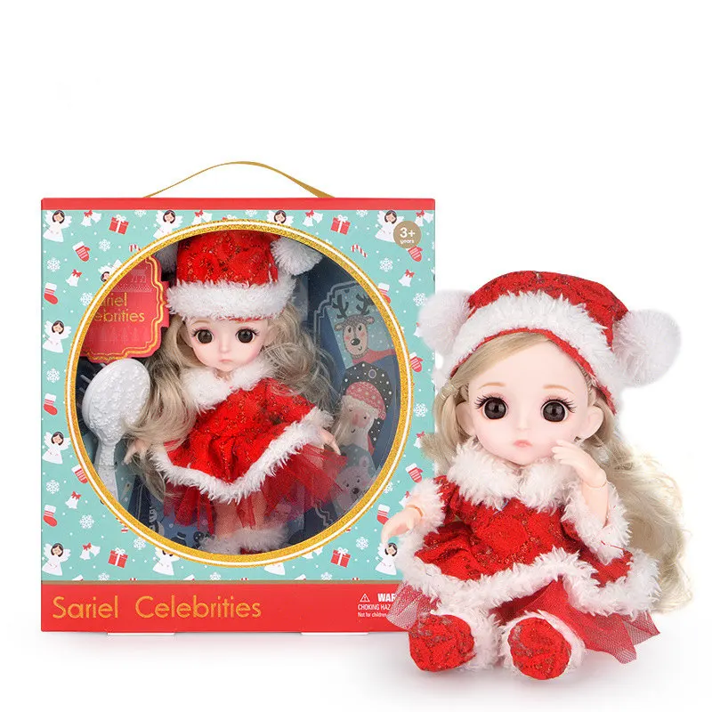 

1 шт. Рождественская серия 16 см набор кукол с аксессуарами Сумочка расческа обувь 1/8 Bjd кукла Ob11 Dressup подарок игрушка для девочек