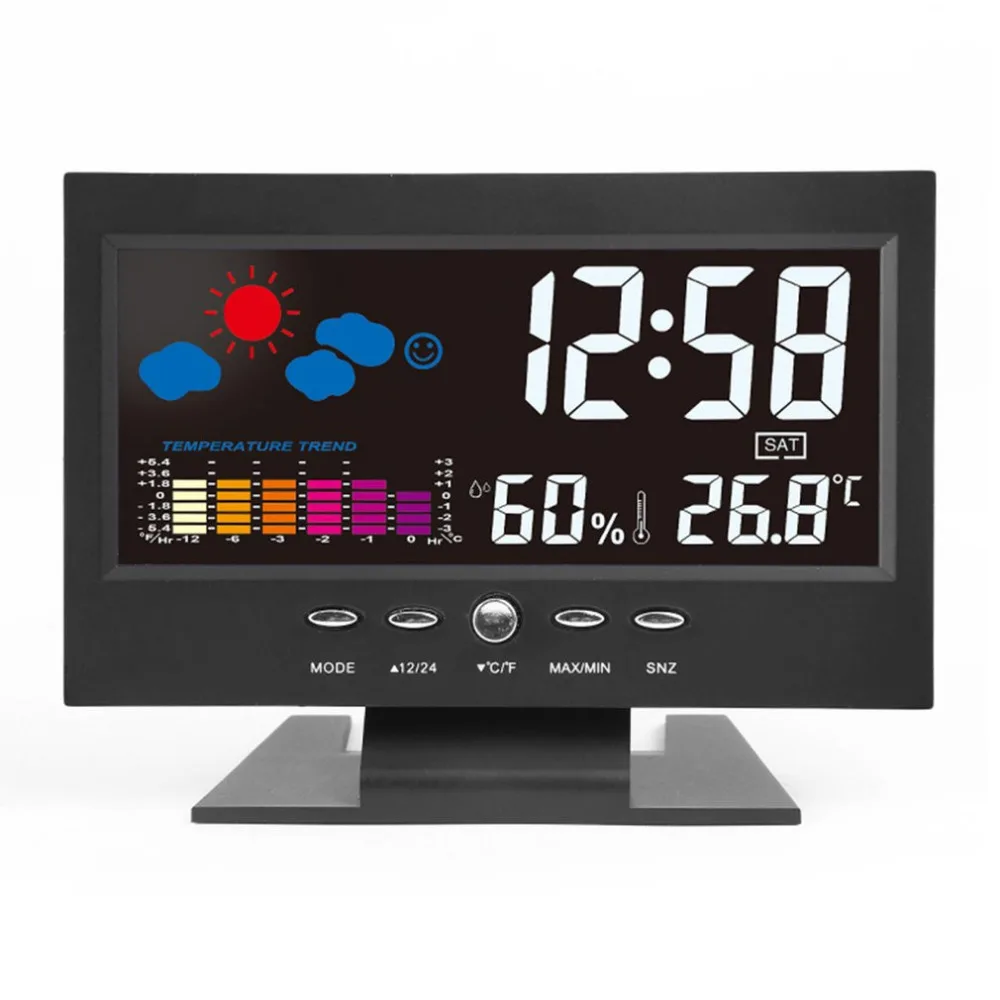 Электронные цифровые настольные ЖК-часы монитор температуры и влажности
