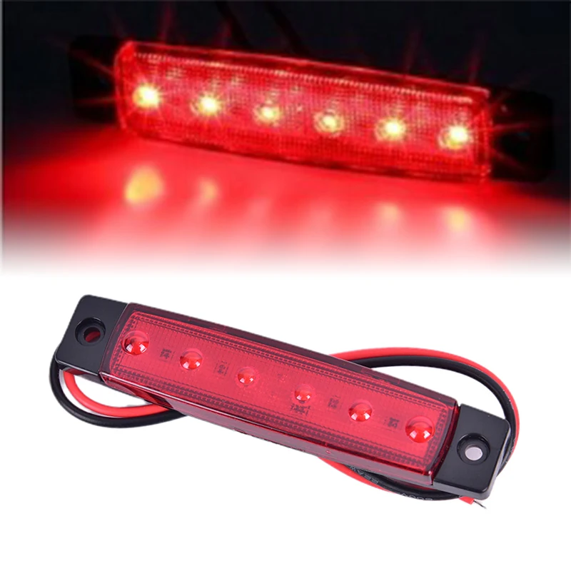 1PC 12V 6 LEDs Lorry Truck Side Marker Indicator Light Turn Signal Lamp Car Bus Lorry Trailer Tail Warning Lamp Brake Lights
1PC 12V 6 LEDs Lorry Truck Side Marker Indicator Light Turn Signal Lamp Car Bus Lorry Trailer Tail Warning Lamp Brake Lights