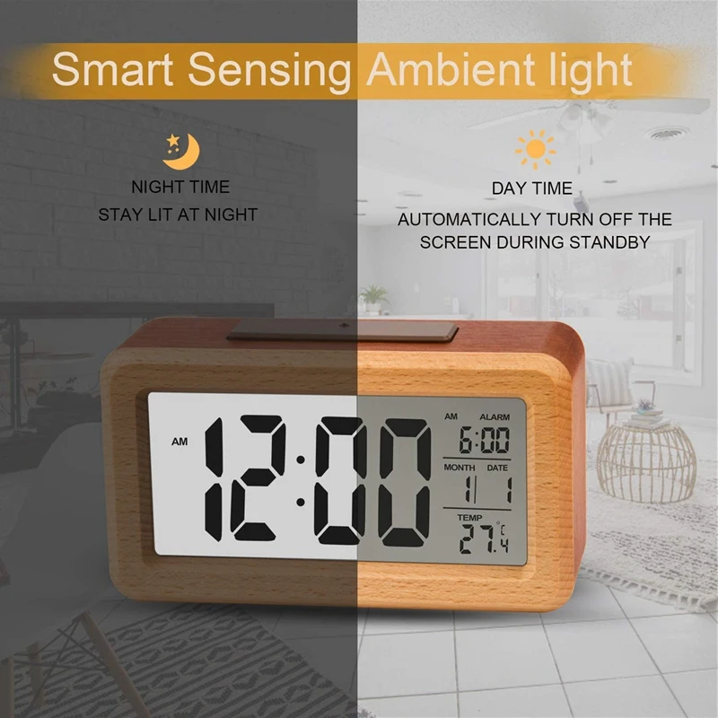 2 Pcs Alarm Clock: 1 Pcs Wooden Large LED Digital Alarm Clock & 1 Pcs Voice Control LED Bedside Charging Clock-Orange
2 Pcs Alarm Clock: 1 Pcs Wooden Large LED Digital Alarm Clock & 1 Pcs Voice Control LED Bedside Charging Clock-Orange