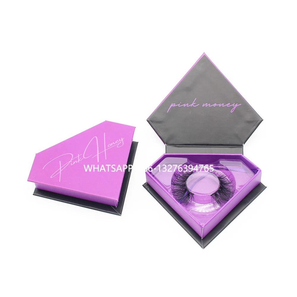 Purple Diamond Lashes Boxes With Tray Custom Mink Eyelashes Packaging Box With Logo Real Mink Hair Eyelashes Crisscross Lash
Purple Diamond Lashes Boxes With Tray Custom Mink Eyelashes Packaging Box With Logo Real Mink Hair Eyelashes Crisscross Lash