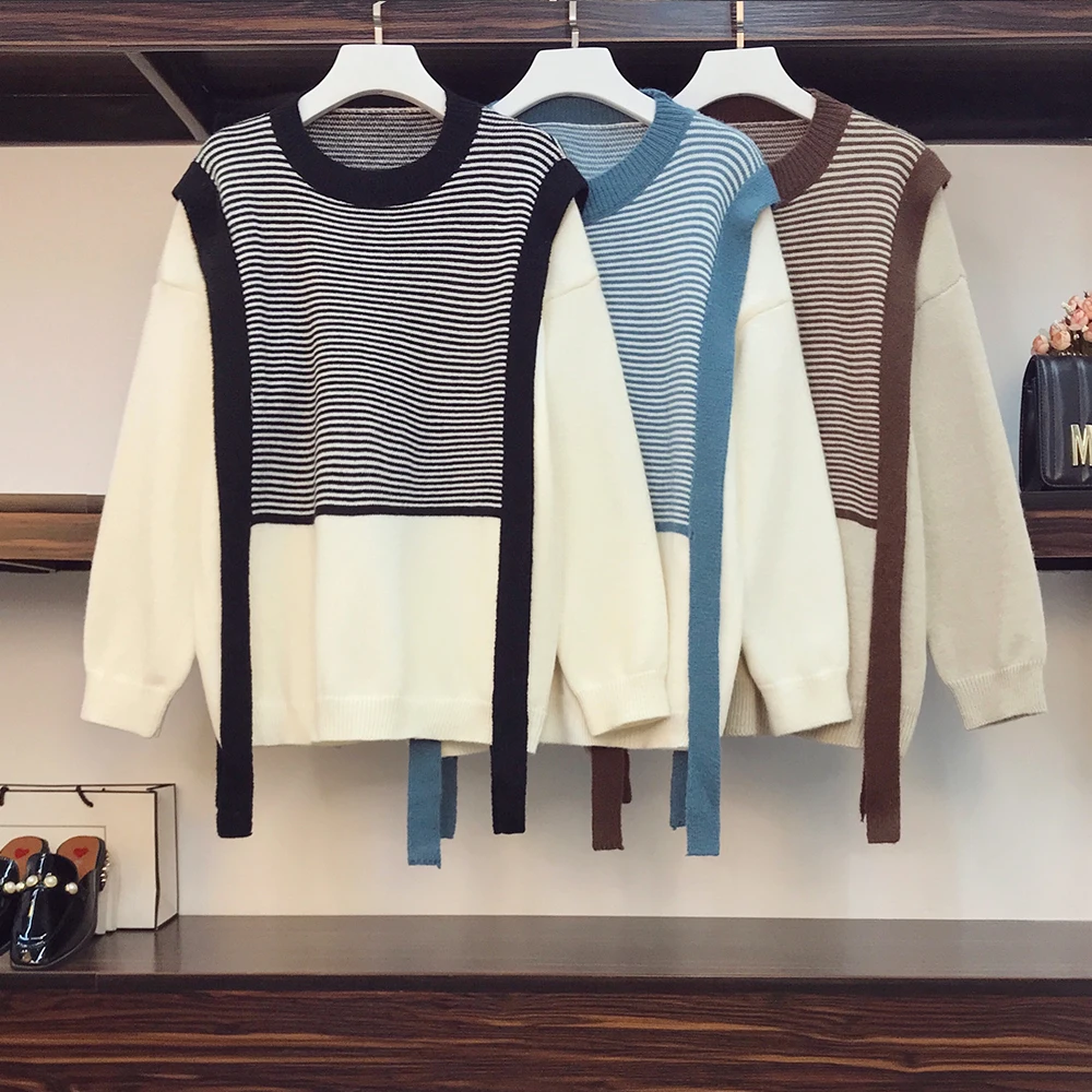 Oversize Knitted Sweater Jumper 2021 New Autumn Winter Striped Hit Color Patchwork Long Sleeve Loose Casual Pullovers L-4XL
Oversize Knitted Sweater Jumper 2021 New Autumn Winter Striped Hit Color Patchwork Long Sleeve Loose Casual Pullovers L-4XL