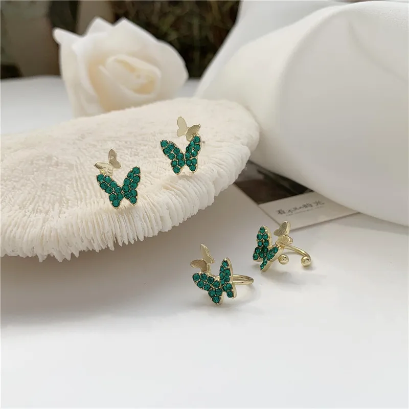 Girls Fairy Green Butterfly Ear Clips Cubic Zircon Shiny Korean Earrings
Girls Fairy Green Butterfly Ear Clips Cubic Zircon Shiny Korean Earrings