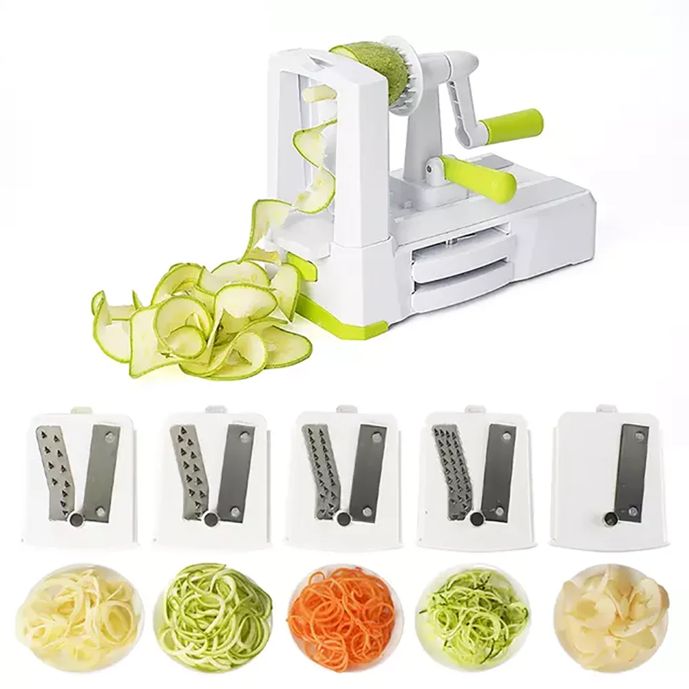 Vegetable Spiralizer Carrot Cutter Hand Held 5 Blade Spiral Slicer Noodle Pasta Maker Kitchen Accessories
Vegetable Spiralizer Carrot Cutter Hand Held 5 Blade Spiral Slicer Noodle Pasta Maker Kitchen Accessories