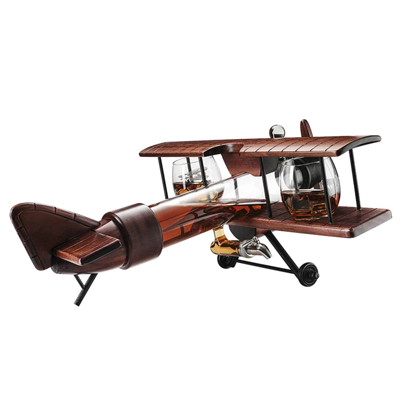 Whiskey Decanter Airplane Set and Glasses Antique Wood Airplane - The Wine Savant Wine Decanator Bar Accessories Drink Dispenser
Whiskey Decanter Airplane Set and Glasses Antique Wood Airplane - The Wine Savant Wine Decanator Bar Accessories Drink Dispenser
