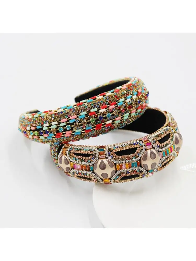 Baroque Tiaras Handmade Wide Headband Luxurious Color Crystal Rhinestones Hair Hoop Female Girls Headwear Accessories
Baroque Tiaras Handmade Wide Headband Luxurious Color Crystal Rhinestones Hair Hoop Female Girls Headwear Accessories