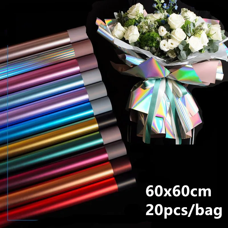 

20pcs Colorful Waterproof Flower Wrapping Papers Gift Packing Craft Papers Bouquet Florist Supplies Flower Wrapping Paper
