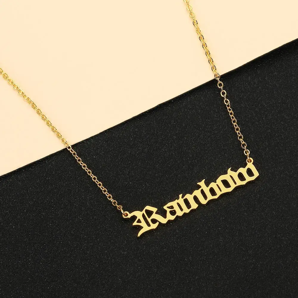 Chandler Charm Raindow Pendant Choker Necklace Old English Letter Necklace Chain Jewelry for Girls Womens Wedding Party Gift
Chandler Charm Raindow Pendant Choker Necklace Old English Letter Necklace Chain Jewelry for Girls Womens Wedding Party Gift