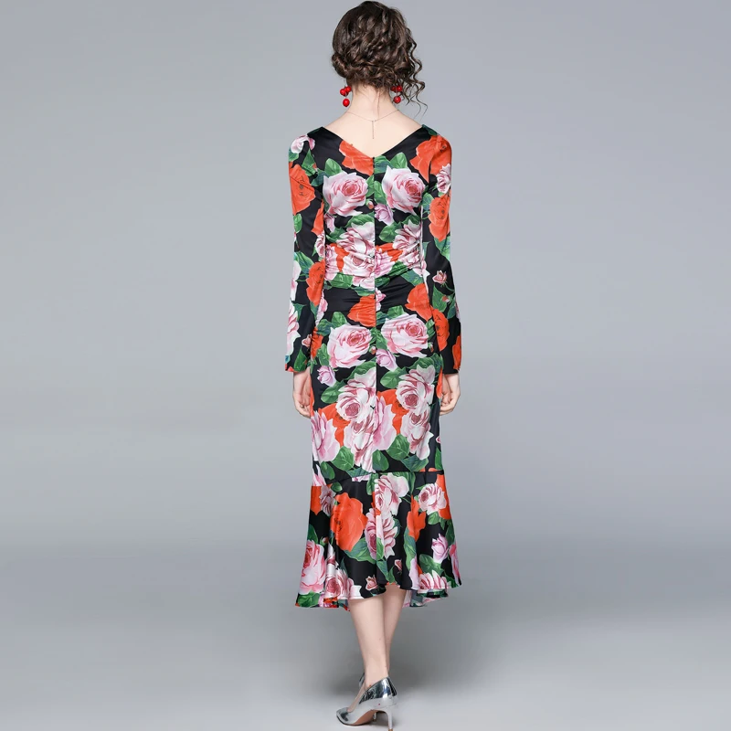 High quality women Spring Autumn national style Femal Ladies Casual streetwear femme fashion brand dress print Retro green Robe
High quality women Spring Autumn national style Femal Ladies Casual streetwear femme fashion brand dress print Retro green Robe