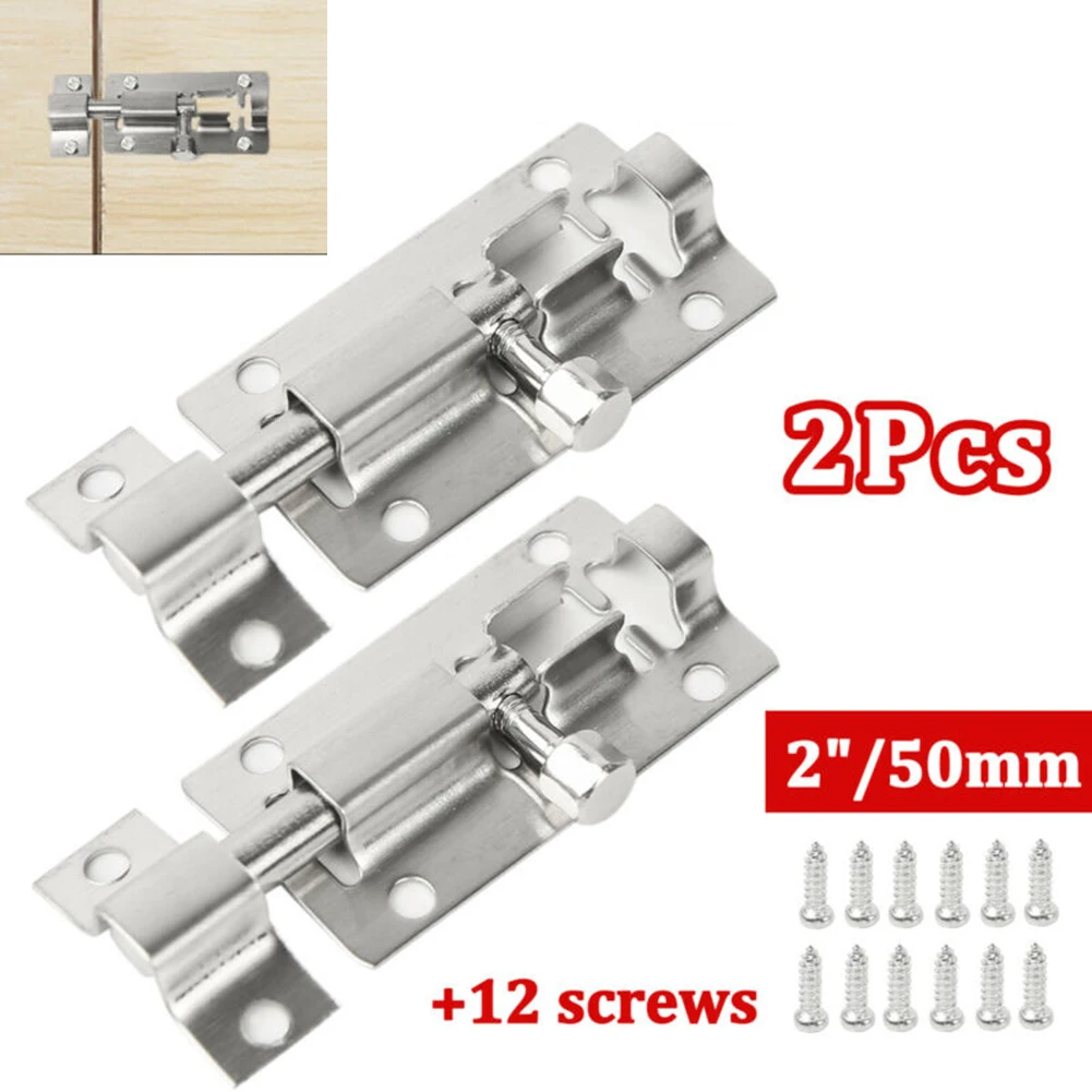 Latch Bolt Latch 50mm x 28mm 12mm x 28mm Silver 2Pc 2\"Inch Slide Bolt Bedroom Door
Latch Bolt Latch 50mm x 28mm 12mm x 28mm Silver 2Pc 2\"Inch Slide Bolt Bedroom Door