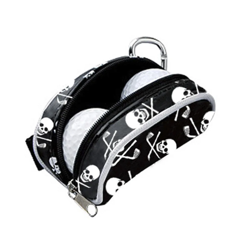Mini Golf Ball Bag Tees Holder Skull Design PU Leather Golf Waist Pouch Storage Bag Container Zipper Closure Carabiner
Mini Golf Ball Bag Tees Holder Skull Design PU Leather Golf Waist Pouch Storage Bag Container Zipper Closure Carabiner