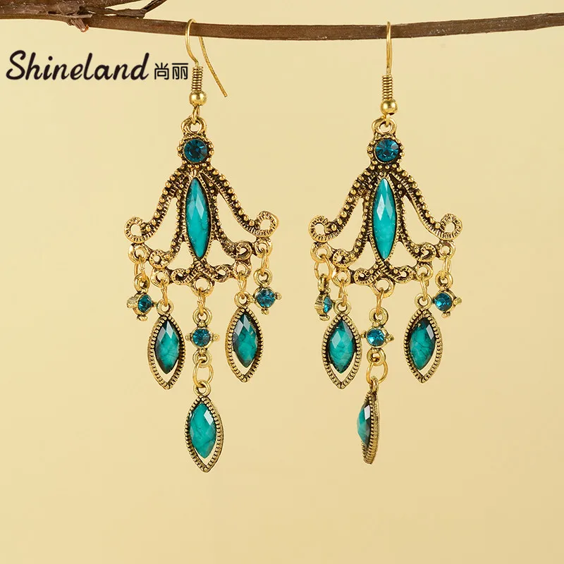 Shineland Retro Ethnic Geomet Beads Colorful Crystal Long Tassel Dangle Earrings For Women Indian Boho Wedding Fashion Jewelry
Shineland Retro Ethnic Geomet Beads Colorful Crystal Long Tassel Dangle Earrings For Women Indian Boho Wedding Fashion Jewelry