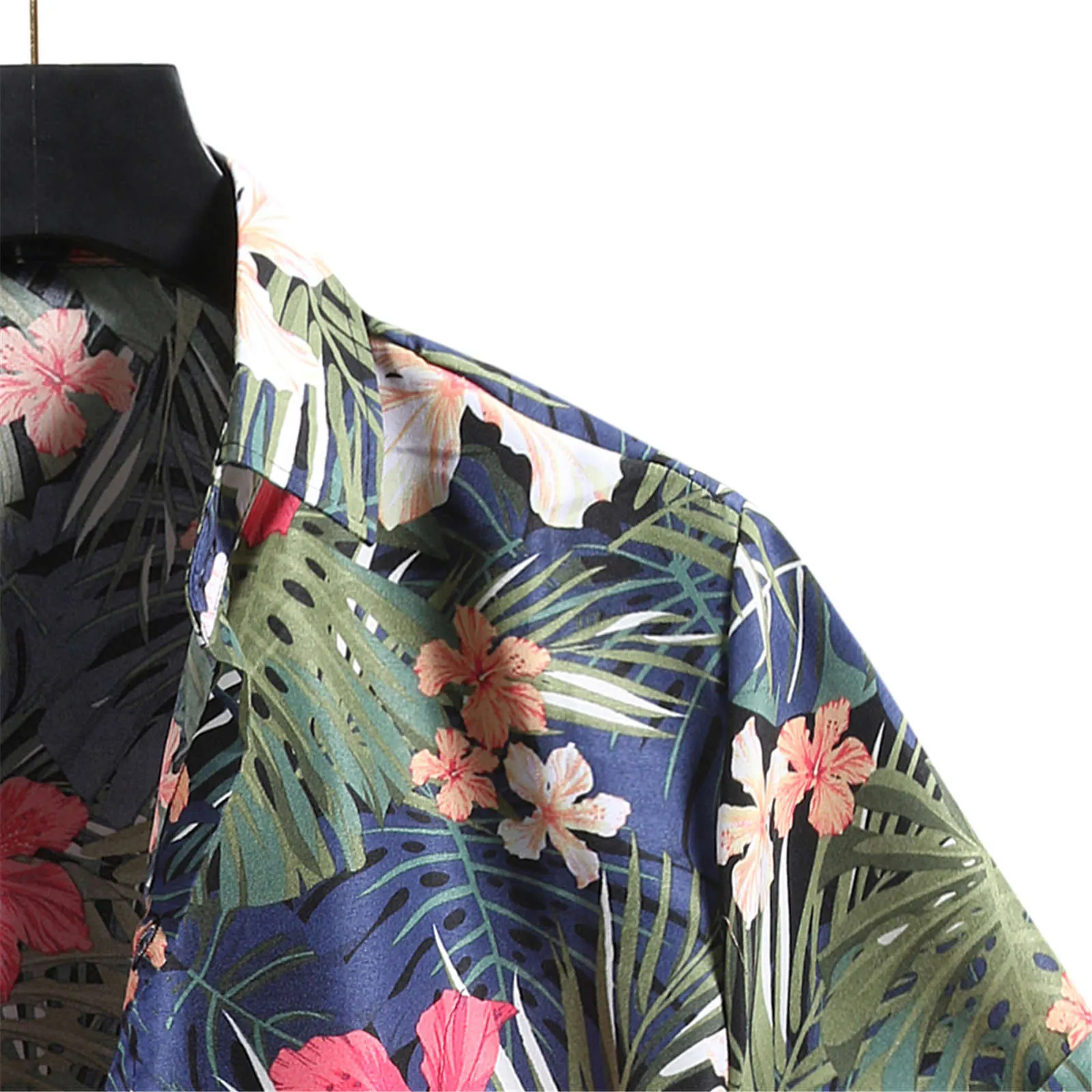 2021 New Men's Shirt Floral printing Plus Size Casual short Sleeved Shirt holiday Casual Cardigan Hawaiian Beach blouse tops