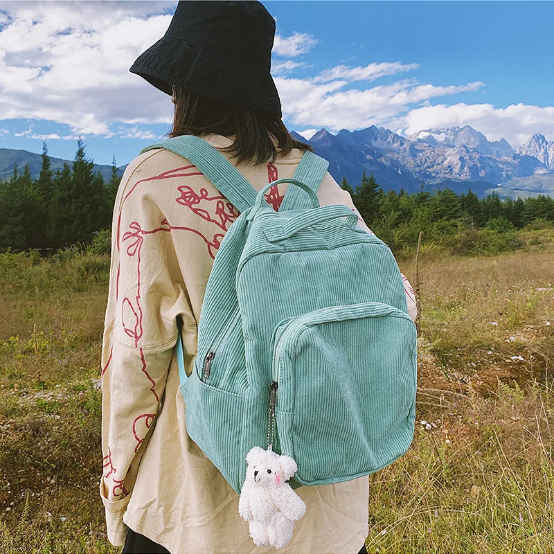 Preppy Style School Bag For Teenage Girls Soft Fabric Backpack Corduroy Design Travel Bag Winter Casual With Large Capacity
Preppy Style School Bag For Teenage Girls Soft Fabric Backpack Corduroy Design Travel Bag Winter Casual With Large Capacity