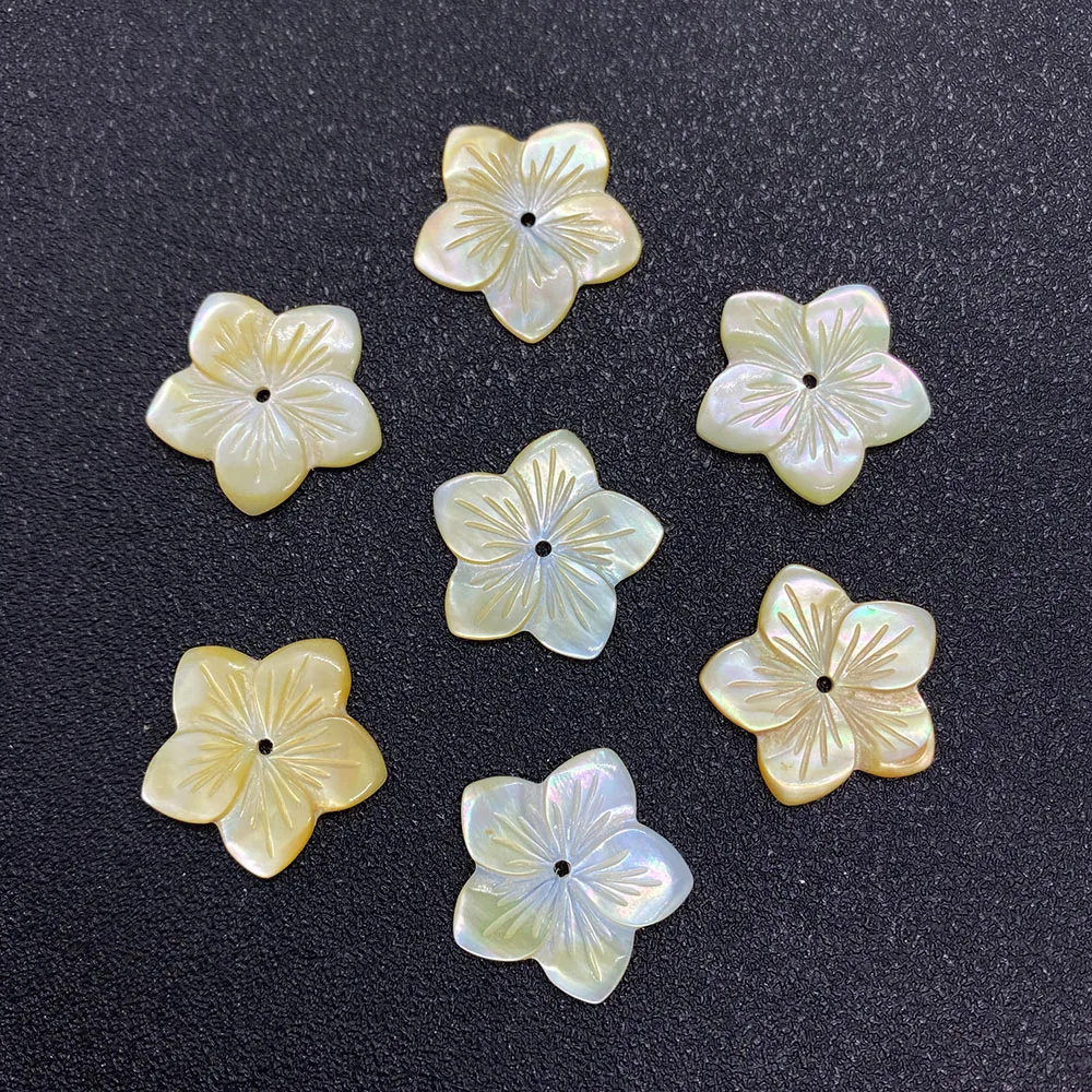 Natural Seashell White Yellow Flower-shaped Beads Making Charm Jewelry Earrings Accessories Decoration Wholesale Size 10-18 mm
Natural Seashell White Yellow Flower-shaped Beads Making Charm Jewelry Earrings Accessories Decoration Wholesale Size 10-18 mm