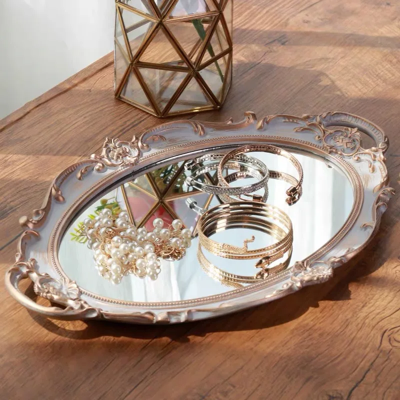 Home Decoration European Style Retro Groceries Mirror Tray Dressing Table Jewelry Cosmetic Storage Tray Decoration Display Trays
Home Decoration European Style Retro Groceries Mirror Tray Dressing Table Jewelry Cosmetic Storage Tray Decoration Display Trays