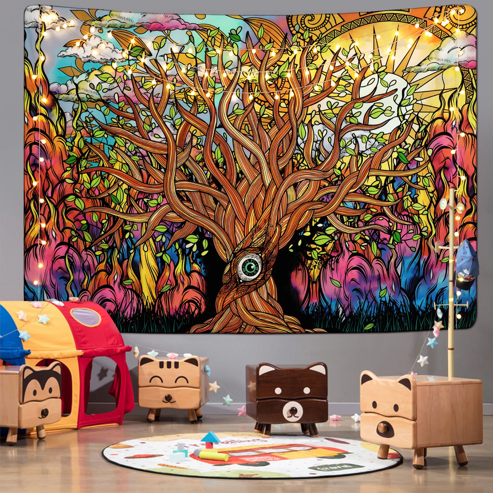 Psychedelic Tree of Life Tapestry Boho Colorful Plant Wall Hanging Living Room Bedroom Wall Background Decorative Tapestry Cloth
Psychedelic Tree of Life Tapestry Boho Colorful Plant Wall Hanging Living Room Bedroom Wall Background Decorative Tapestry Cloth