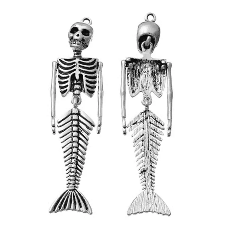 Zinc Alloy Halloween Pendants Skeleton Skull Mermaid Antique Charm For Necklace DIY Jewelry Making Gifts, 2 PCs /3PCs
Zinc Alloy Halloween Pendants Skeleton Skull Mermaid Antique Charm For Necklace DIY Jewelry Making Gifts, 2 PCs /3PCs