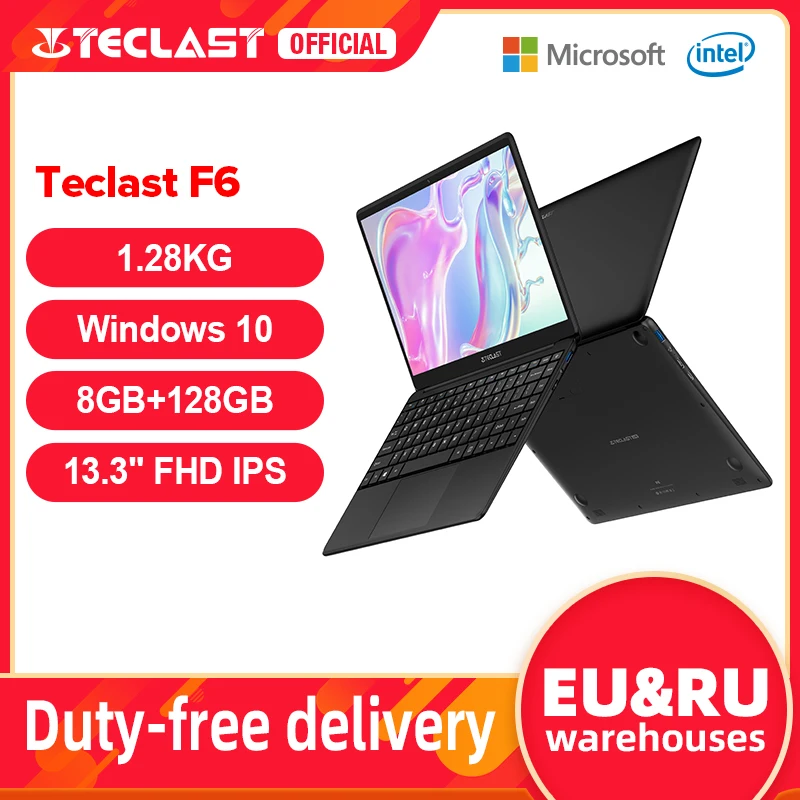 

Teclast F6 Newest Laptop 8GB LPDDR4 128GB SSD 1.28KG Notebook 13.3" IPS 1920x1080 Intel Apollo Lake Windows 10 Laptops USB3.0