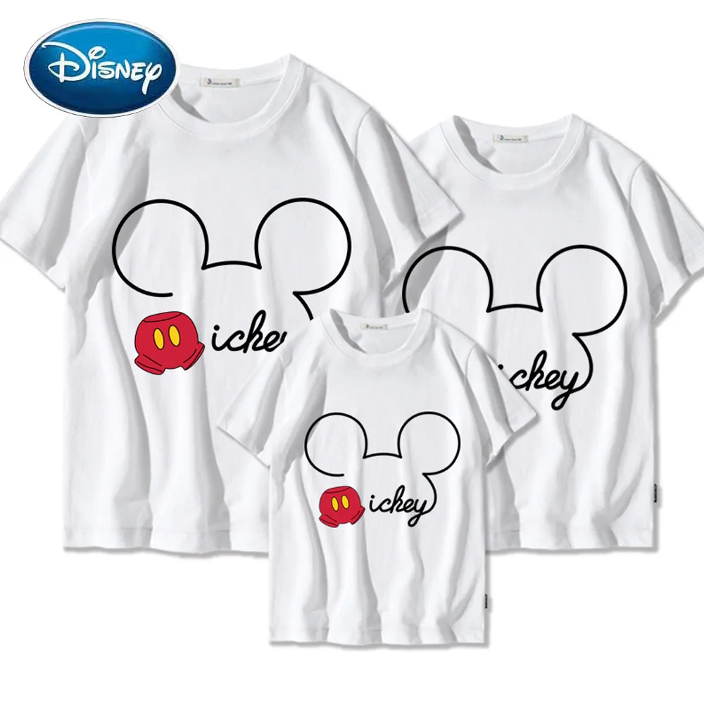 

Disney Fashion Mickey Mouse Cartoon Kids Toddler Mother Father Son Daughter Unisex T-Shirt Short Sleeve O-Neck Tee Tops 7 Colors