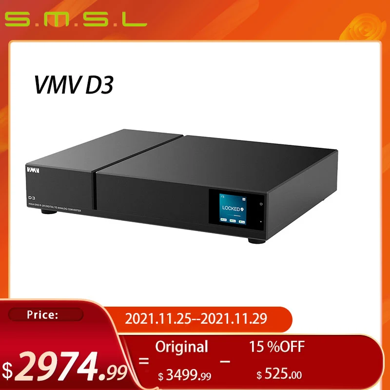 Декодер SMSL VMV D3, улучшенный цифровой аудио DAC SM5847, поддержка родного DSD512 SMSL D3 с дистанционным управлением
Декодер SMSL VMV D3, улучшенный цифровой аудио DAC SM5847, поддержка родного DSD512 SMSL D3 с дистанционным управлением