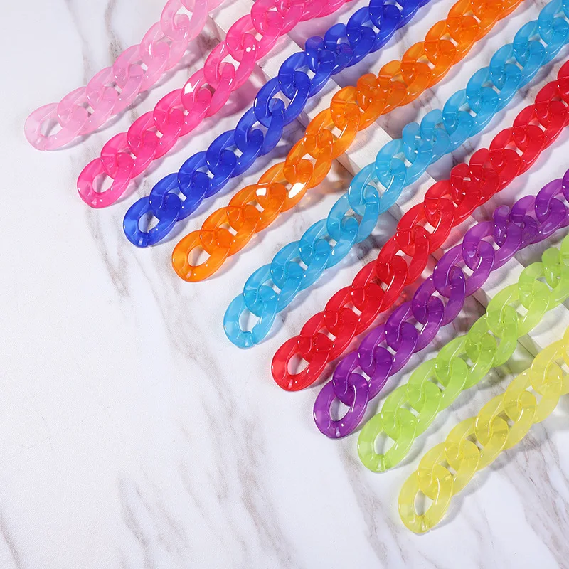 40CM Jelly Colorful Jewelry Accessories Diy Chain Plastic Material Hand Made Charms Jewelry Making Diy Bracelet Necklace Bag
40CM Jelly Colorful Jewelry Accessories Diy Chain Plastic Material Hand Made Charms Jewelry Making Diy Bracelet Necklace Bag