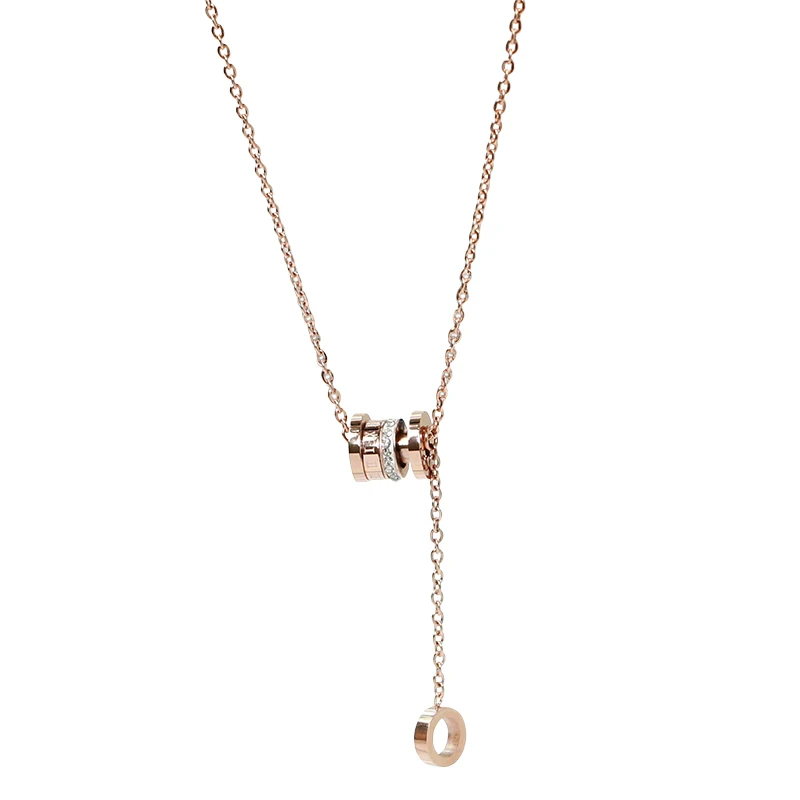 YUN RUO Rose Gold Color Pave Crystal Roman Number Pendant Necklace Titanium Steel Jewelry Woman Gift Never Fade Drop Shipping
YUN RUO Rose Gold Color Pave Crystal Roman Number Pendant Necklace Titanium Steel Jewelry Woman Gift Never Fade Drop Shipping