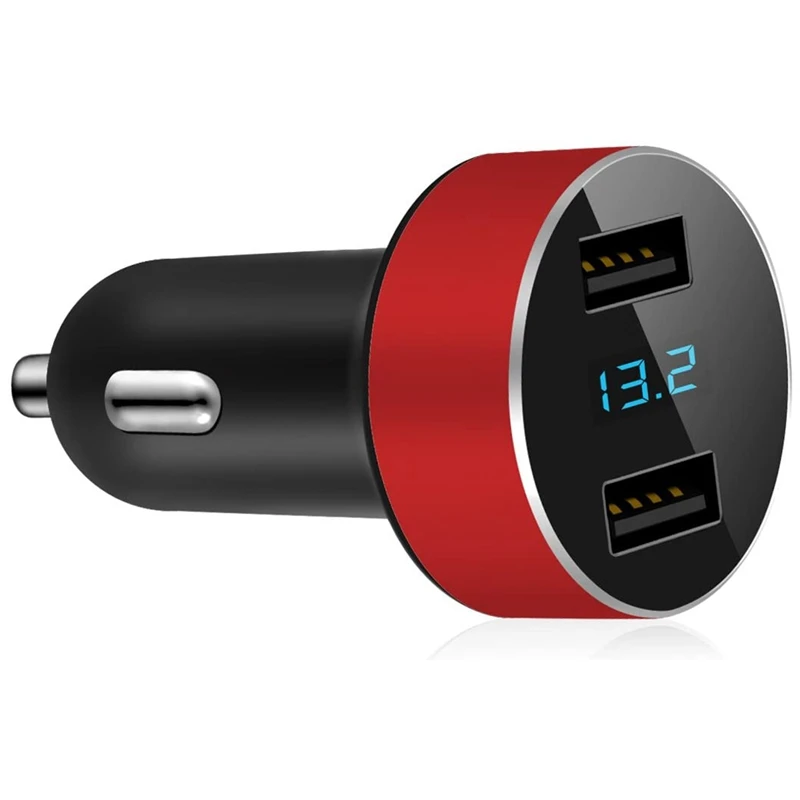 Dual USB Car Charger, 4.8A Output Car Adapter, Cigarette-Lighter Voltage Meter for iPhone,iPad,Samsung,LG, Etc 
Dual USB Car Charger, 4.8A Output Car Adapter, Cigarette-Lighter Voltage Meter for iPhone,iPad,Samsung,LG, Etc