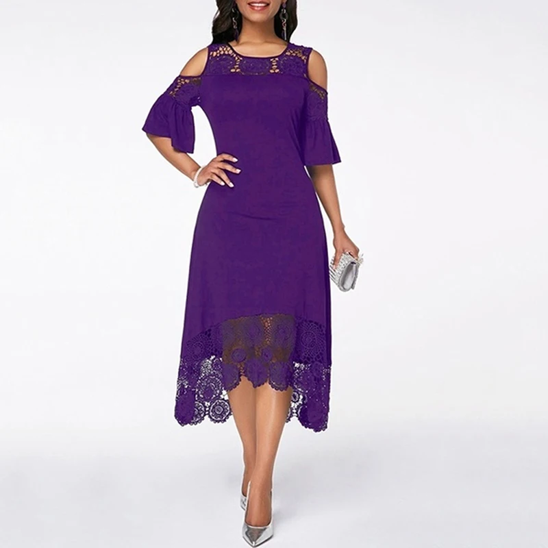 Female Sexy Off Shoulder Solid Color Slim Dress Female Butterfly Sleeve Mid-calf Dress Lace Stitching Female Summer Vestido
Female Sexy Off Shoulder Solid Color Slim Dress Female Butterfly Sleeve Mid-calf Dress Lace Stitching Female Summer Vestido
